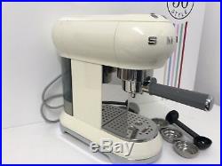 Smeg Espresso Coffee Machine 50's Retro Cream- ECF01CRUK -Return-60 Day Warranty
