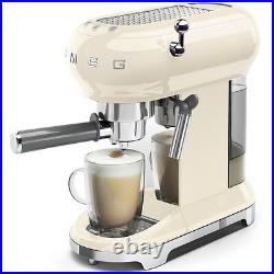 Smeg Espresso Coffee Machine In Cream 15 Bar ECF01CRUK + 2 Year Warranty