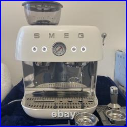 Smeg Espresso Coffee Machine with Grinder, EGF03WHUK, White