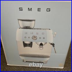 Smeg Espresso Coffee Machine with Grinder, EGF03WHUK, White