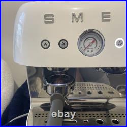Smeg Espresso Coffee Machine with Grinder, EGF03WHUK, White