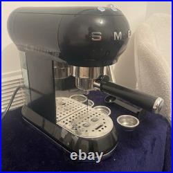 Smeg Manual Espresso Coffee Machine 1-Litre Black Retro Style