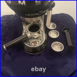 Smeg Manual Espresso Coffee Machine 1-Litre Black Retro Style
