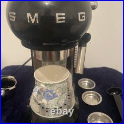 Smeg Manual Espresso Coffee Machine 1-Litre Black Retro Style