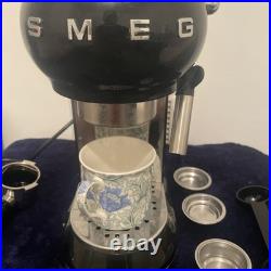 Smeg Manual Espresso Coffee Machine 1-Litre Black Retro Style