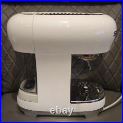 Smeg Retro Style Manual Espresso Coffee Machine + Milk Frother White ECFO2WHEU