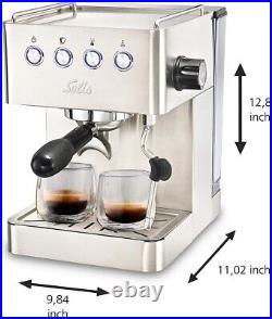 Solis 1014 Espresso Machine Barista Gran Gusto Coffee Maker 1.7L 1450w Silver