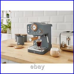 Swan 1100W Nordic Espresso Coffee Machine 15 bar Grey