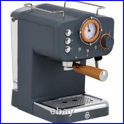 Swan 1100W Nordic Espresso Coffee Machine 15 bar Grey