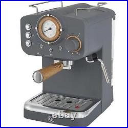 Swan Espresso Coffee Machine, Nordic Grey, ESE Pods Or Ground SK22110BN