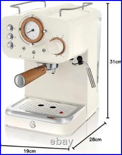 Swan Nordic Cotton White Pump Espresso Coffee Machine
