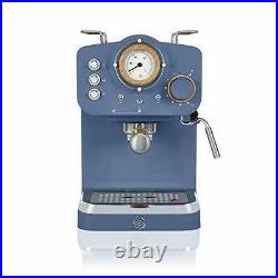 Swan Nordic Espresso Coffee Machine Blue 1.2L SK22110BLUN 15 Bar Pressure