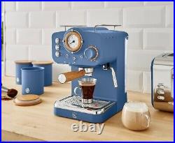 Swan Nordic Espresso Scandi Style Coffee Machine 15bar Pressure 1.2L Tank Blue