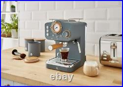 Swan Nordic Grey Pump Espresso Coffee Machine with Milk Frother SK22110GRYN