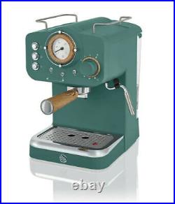 Swan Nordic Pump Espresso Coffee Machine Green 1.2L Water Tank SK22110GREN 1100W