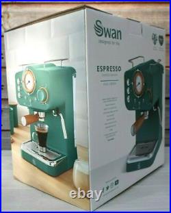 Swan Nordic Pump Espresso Coffee Machine Green 1.2L Water Tank SK22110GREN 1100W