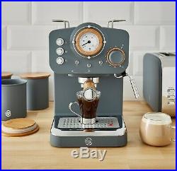 Swan Nordic Pump Espresso Coffee Machine Grey- SK22110GRYN Brand New