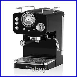 Swan Retro 1.2 Litre Pump Espresso Coffee Machine 1100 W Black SK22110BN