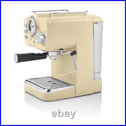 Swan Retro Pump 1 1kW Espresso Coffee Machine 1.2L Cream (SK22110CN)