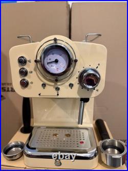 Swan Retro Pump 1 1kW Espresso Coffee Machine 1.2L Cream (SK22110CN)