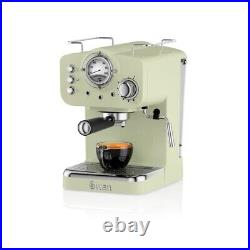 Swan Retro Pump Espresso Coffee Machine Green SK22110GN Pods & Ground Coffee