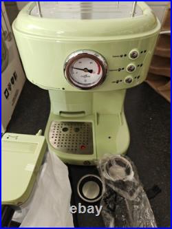 Swan Retro Semi-Automated Espresso Coffee Machine Blue, 15 BAR, Milk Frother