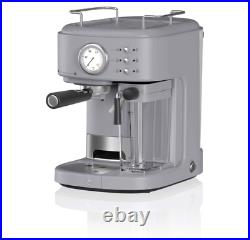 Swan Retro Semi-Automatic Espresso Coffee Machine 1.7L 20 Bars o/Pressure GREY