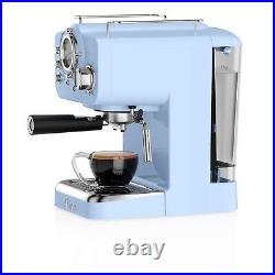 Swan SK22110BLN Retro Pump Espresso Coffee Machine Blue 15 Bar Pressure 1.2L