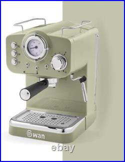 Swan SK22110GN Retro Espresso Coffee Machine with Milk Frother, 1.2L