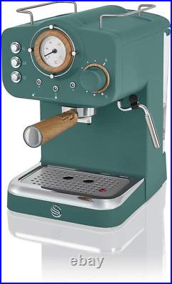 Swan SK22110GRYN Nordic Espresso Coffee Machine with Milk Frother, Steam Pressur