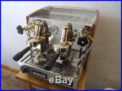 Traditional Commercial Coffee Espresso Machine Izzo Myway Gold Plated Real Wood