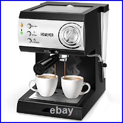 Traditional Pump Espresso Coffee Machine with Milk Steamer, HOMEVER 15 Bar Maker