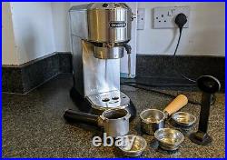 Upgraded Silver DeLonghi Dedica EC685M Coffee Espresso Machine with extras