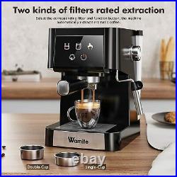 Wamife Coffee Machine, Espresso Machine with Milk Frother, Dual Temperature Cont