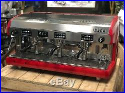 Wega Polaris 3 Group Red Espresso Coffee Machine Commercial Cafe Barista Cup